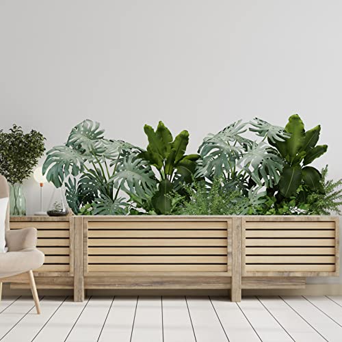 Tropical Plant Leaves Wall Decal Peel And Stick Removable Monstera Leaf Window Stickers Bedroom Living Room Nursery Holiday Jungle Party Decor (Jungle) #TOP2