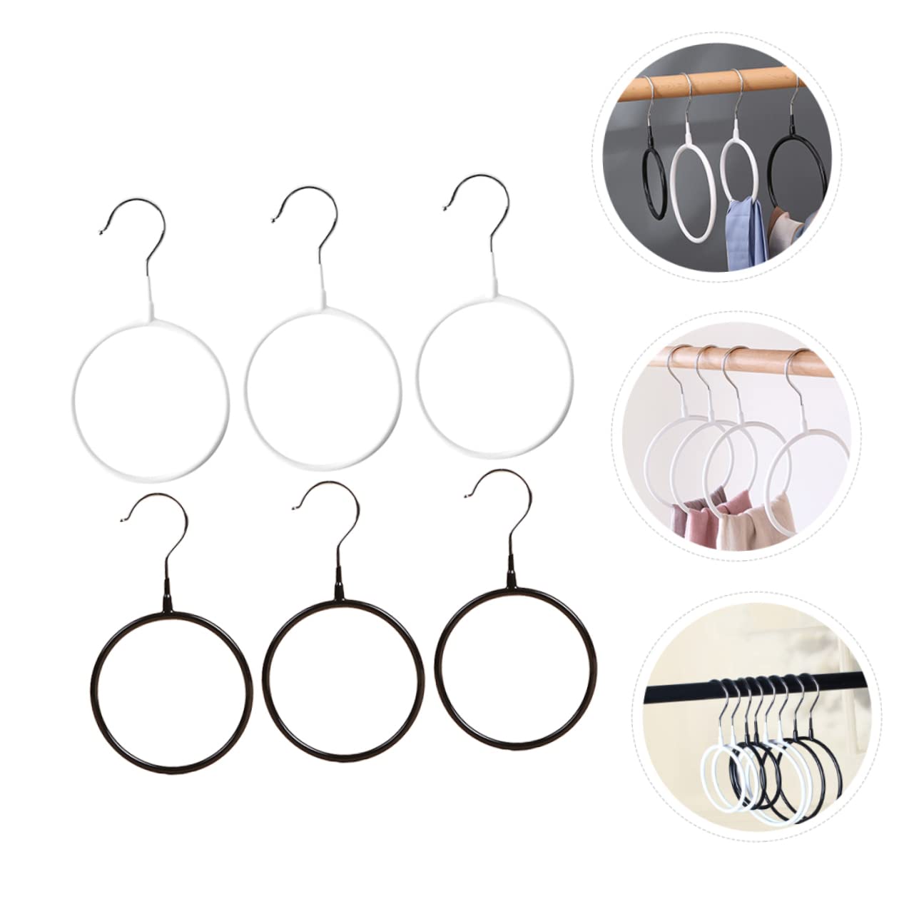 PRETYZOOM Fine Crafted Metal Ring Hooks Scarf Organizer Necktie Hanger Shawl Storage Clothes Storage Ring