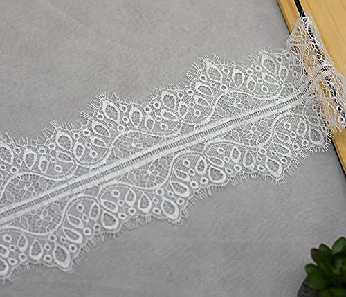 Koronka rzęsowa Vintage, Wstążka koronkowa do rzęs 3 metry, biało-czarna, szerokość 65-80 mm, szycie DIY, wesele(White 8cm)