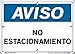 Vestil Notice SignSI-N-05-A-AL-040-S 05 10.5X7.5 Aluminum .040 No Parking NO ESTACIONAMIENTO