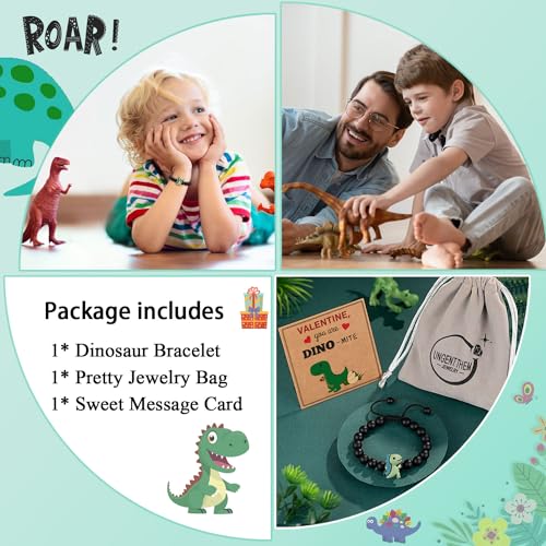 Image of Dinosaur Bracelet for Son /Grandson /Nephew /Brother on Valentines /Christmas /Birthday Graduation