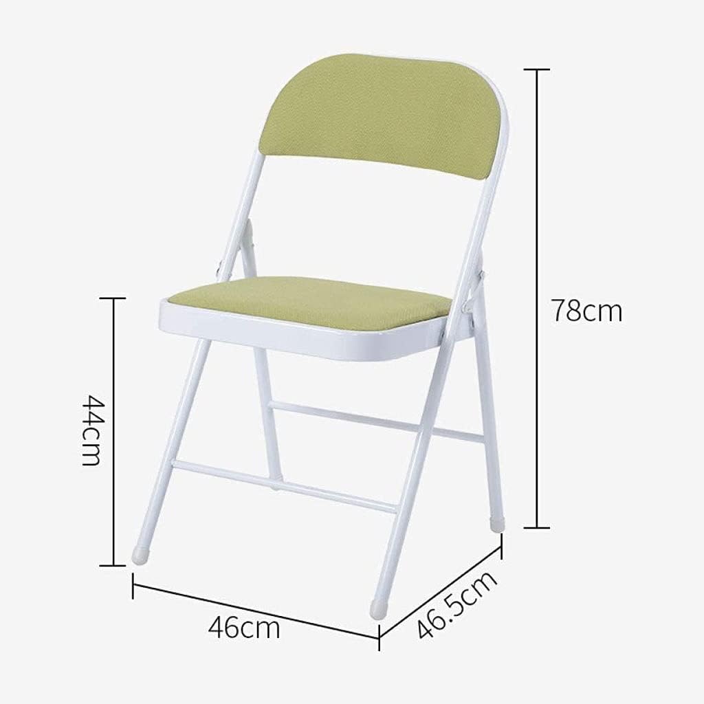 JSEIAJB Folding Backrest Chair Home Dining Stool Cotton and Linen Office Conference Student Dormitory Carbon Steel