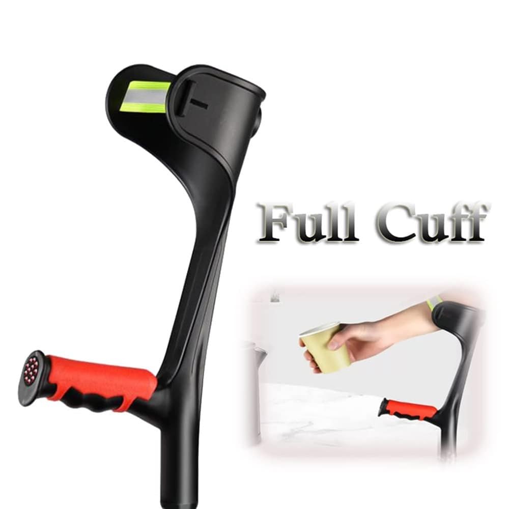 FLYUFO Muletas De Antebrazo Plegables Portátiles para Adultos, Muletas Ortopédicas Regulables En Altura, bastón de Aluminio para Caminar para Viajar o Trabajar para Caminar 2 PCS