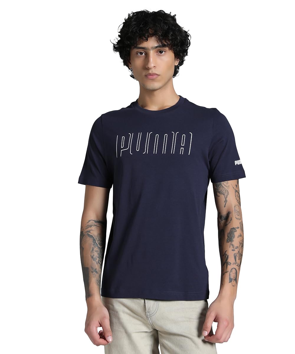 PUMA Sport Graphic Tee Unisex – New Navy, Größe S