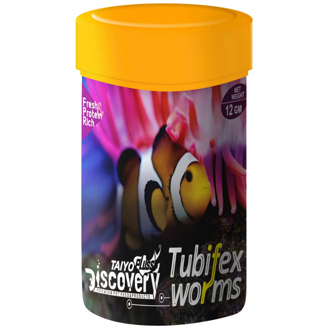See full amazon price history chart for Taiyo Pluss Discovery® Freeze Dried Tubifex Worms Fish Food - 12 g (Pack of 1) | High Protein Natural Treat for All Aquarium Fishes | Suitable for Bettas, Discus and Other Tropical & Marine Fishes Taiyo Pluss Discovery® Freeze Dried Tubifex Worms Fish Food - 12 g (Pack of 1) | High Protein Natural Treat for All Aquarium Fishes | Suitable for Bettas, Discus and Other Tropical & Marine Fishes (B0BG8MTG9D) Amazon Price History, Amazon Price Tracker