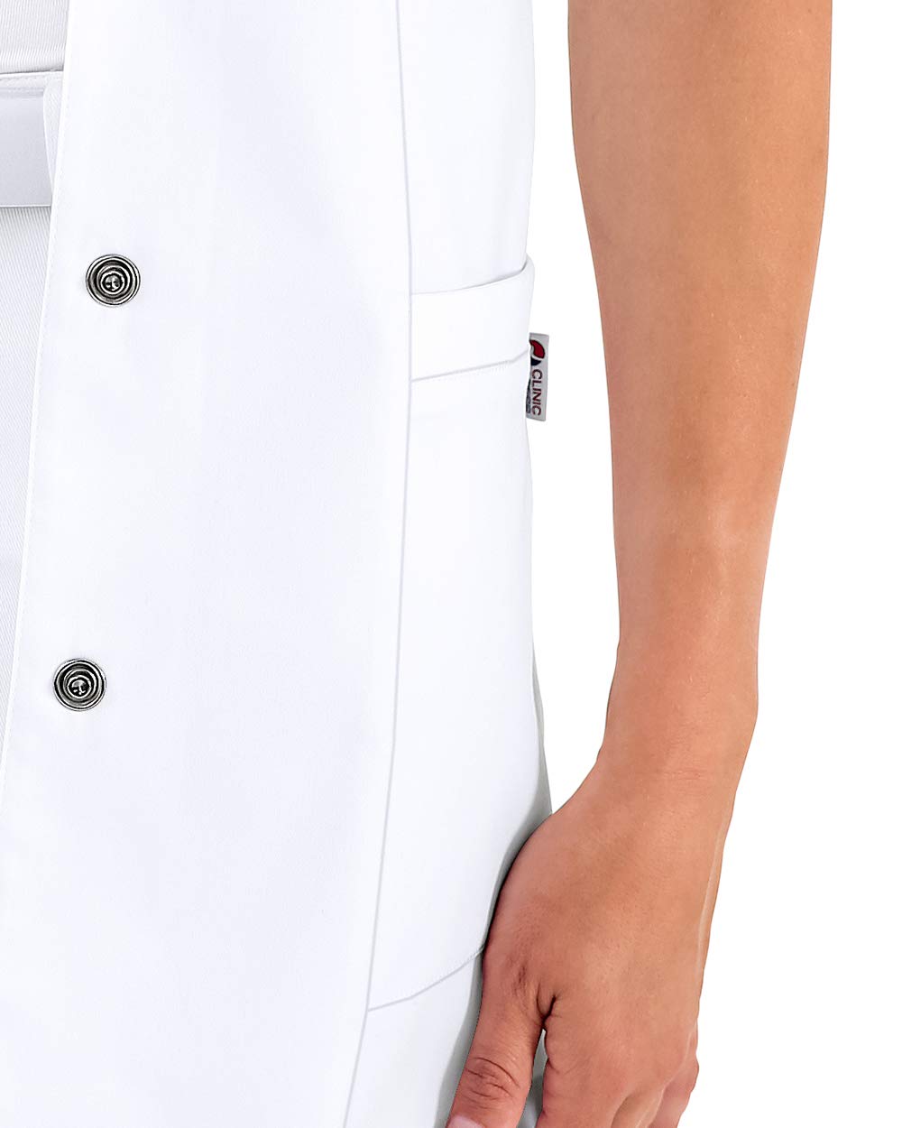 CLINIC DRESS Kasack Damen 1/2 Arm Stretch Druckknöpfe Seitentaschen 95°