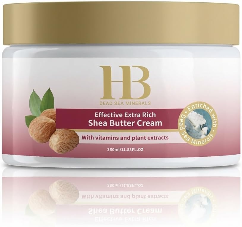 H&B Extra Rich Body Cream with Shea Butter – With Vitamins C and E, Aloe Vera and Dead Sea Minerals – Daily Skin Care and Hydration – 180 ml / 350 ml
