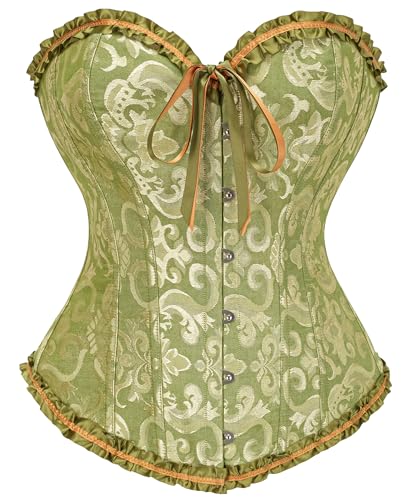 Image of SZIVYSHI Corset Tops for Women, Bustier Shapewear Lingerie, Lace Waist Push Up Bodysuit