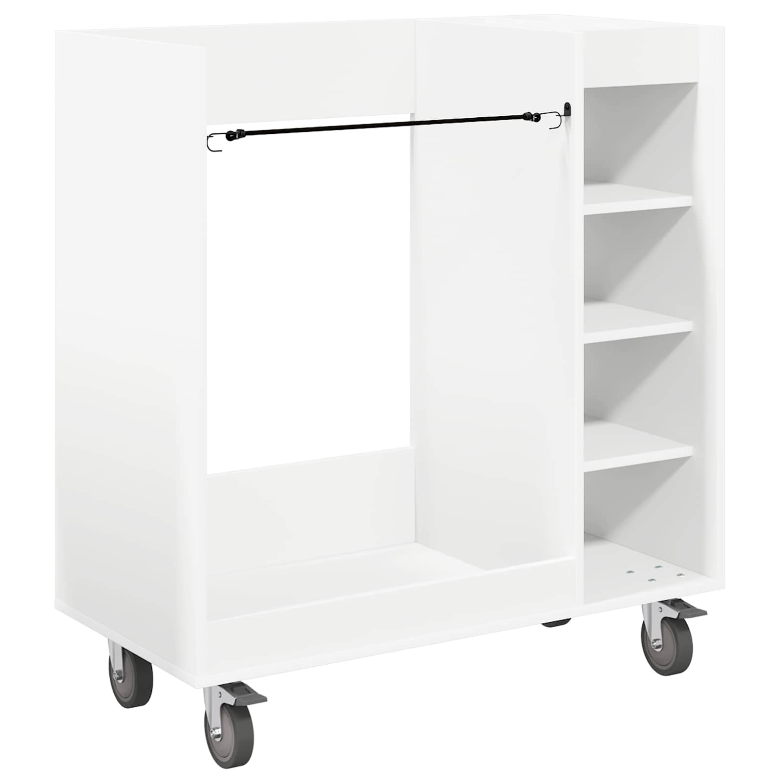 Gecheer Golf Schrank, Holz Schrank mit Rad 90 x 45 x 98 cm weiß, freistehende Regale, Metallrückwand, Stauraum für Garage, Haushalt, Golfzubehör