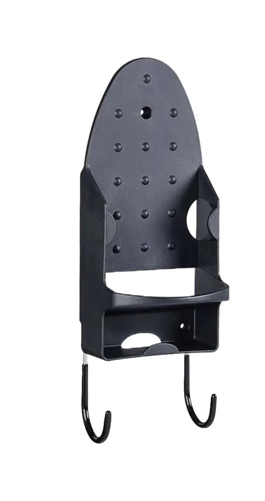 Porta ASSE da Stiro con Ganci Rimovibili Appendiabiti in Ferro Montato a Parete for Mobile Lavanderia per Lavanderia | Black