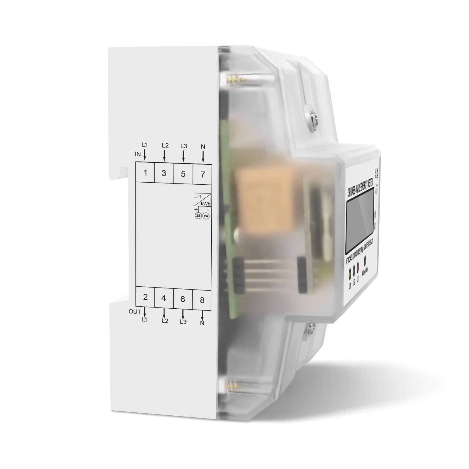 Contador de corriente digital LCD de 3 fases, 4 hilos, 230/400 V, trifásico