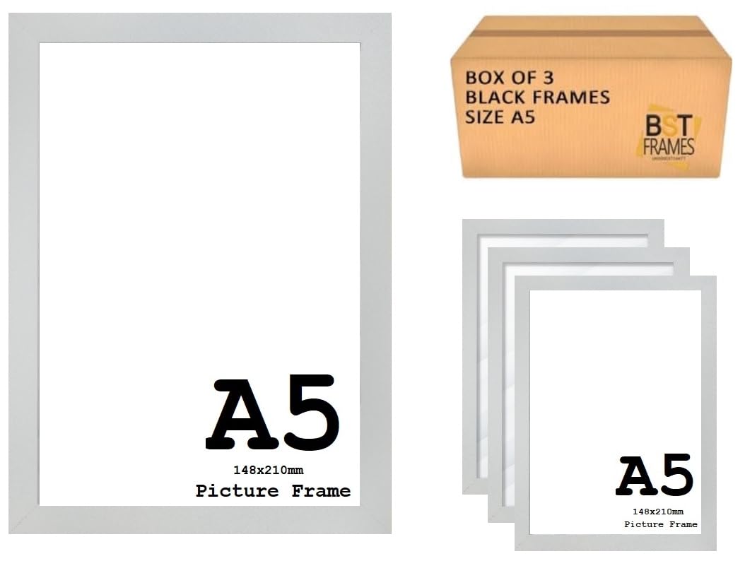 Bargain Shop Az Silver A5 Picture Frames Pack Of 3 Frames (, A5-210 X 148Mm)