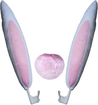 Car Bunny Ears Decorations Easter Plush Rabbit Ears Nose Window Roofs Decorations Easter Vehicle Decorations Accessories