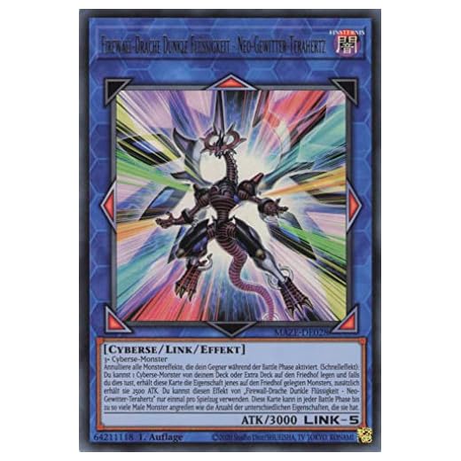 Firewall-Drache Dunkle Flüssigkeit - Neo-Gewitter-Terahertz MAZE-DE028 Ultra Rare Deutsch mit Versandschutz 1. Auflage JunksPlayGround Maze of Memories Yu-Gi-Oh