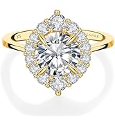 LAVALE Moissanite Rings for Women, 1.2/2 CT D Color VVS1 Lab Created Diamond Engagement Rings 18K...