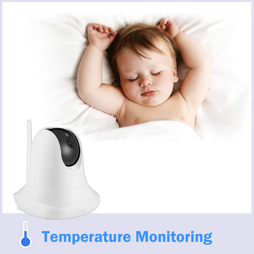 BW Baby Monitor Smart Baby Monitor da 3,5 pollici con telecomando Pan& Tilt & Zoom Camera, Audio bidirezionale, visione notturna, modalità VOX, monitoraggio della temperatura, ninne nanne, lungo