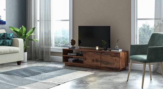 Siyaram Handicraft Wooden Entertainment Tv Unit for Living Room | Wooden Free Standing TV Unit Side Board Table with 2 Door Cabinet & Shelf Storage | Sheesham Wood, Natural Brown (B0CBF8D6D8) Amazon Price History, Amazon Price Tracker