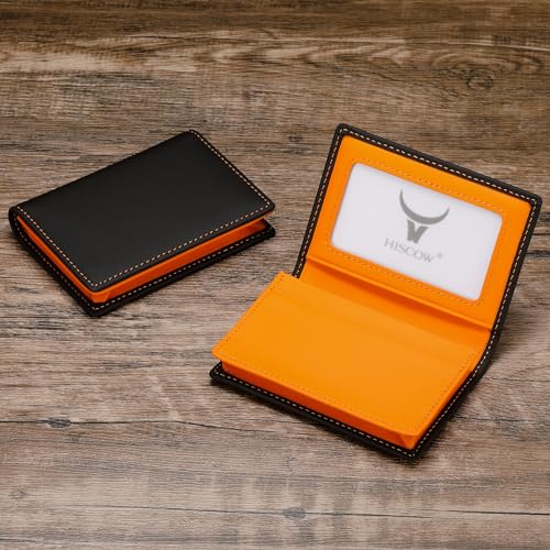 Image of HISCOW Business Card Holder with Large Compartment - Full Grain Leather