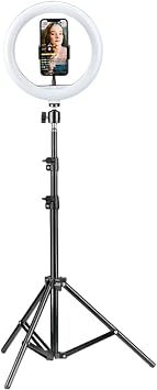 Ring Light with Tripod, Selfie Ring Light with Tripod Stand,Adjustable 10" LED Selfie Ring Light Kit - Portable Ring Light Kit, Bright and Stable LED Circle Light for Makeup Photo Live Stream Video
