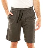 Republic Blue Men's Casual Cotton Elastic Active Jogger Gym Shorts with Pockets (Charcoal, X-Large)