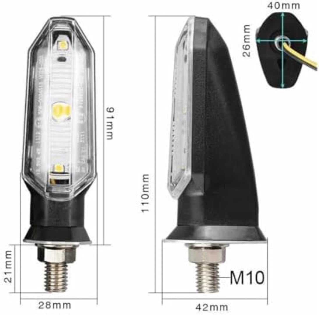 Generic Mini uniwersalne wskaźniki Dla Suzuki Dla Honda Motocykl 12 kierunkowskazów LED, kierunkowskaz, migające światło, śruba M10