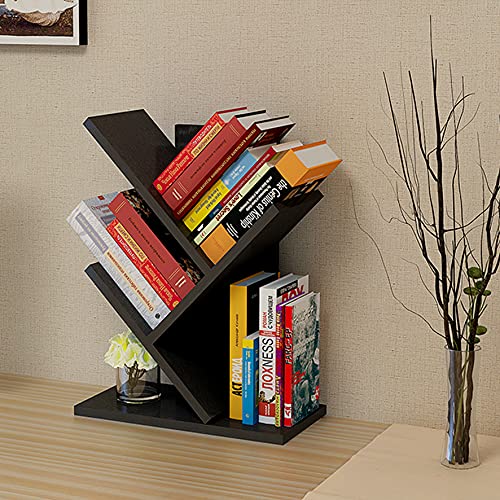 Godferyxin Book Tree Bookshelf, 3-Tier Wood Bookshelf Tree Bookcase For Displaying Books, Cds, Magazines And More At Office, Home Or School #TOP17