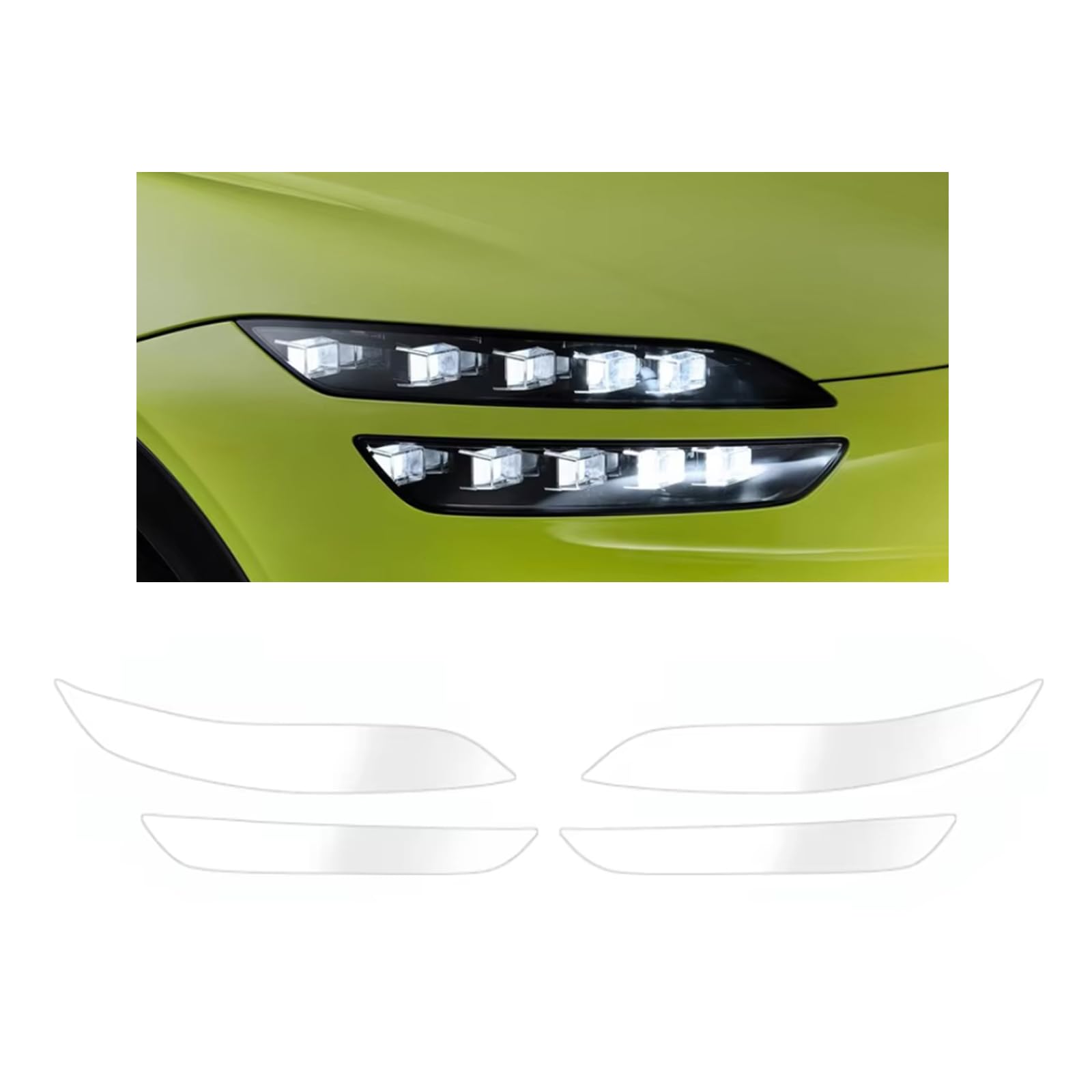 Headlight Film for Genesis GV60 2022-2026, 1Set Transparent/Smoke Black Car Headlight TPU Protective Film