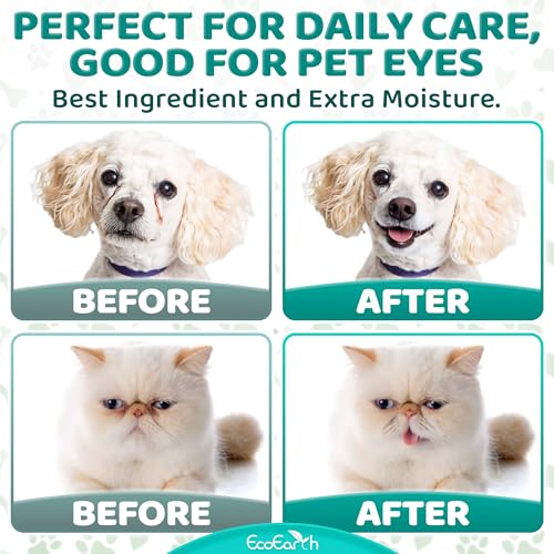 EcoEarth Premium-Augentücher für Hunde und Katzen – 100 Stück – Reinigungspads für die Augen von Haustieren zum Entfernen von Flecken, Krusten und Ausfluss
