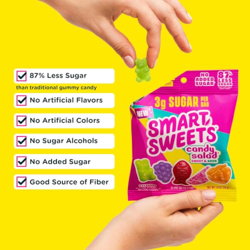 Image of SmartSweets Candy Salad, Low Sugar Gummy Candy, 1.8oz Bags, 14 Pack