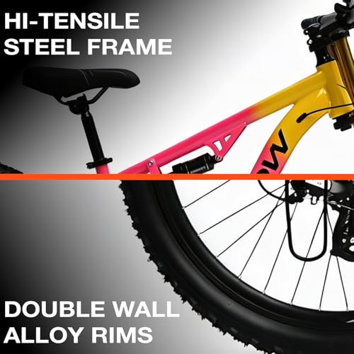 Image of CROW - Rookie 8 Speed | 26 inch Mountain Bicycle for Men with Down Hill Suspension Fork | Jak Dual disc Brakes | 8 Speed Gear Cycle for Boys with 5 to 5.4FT