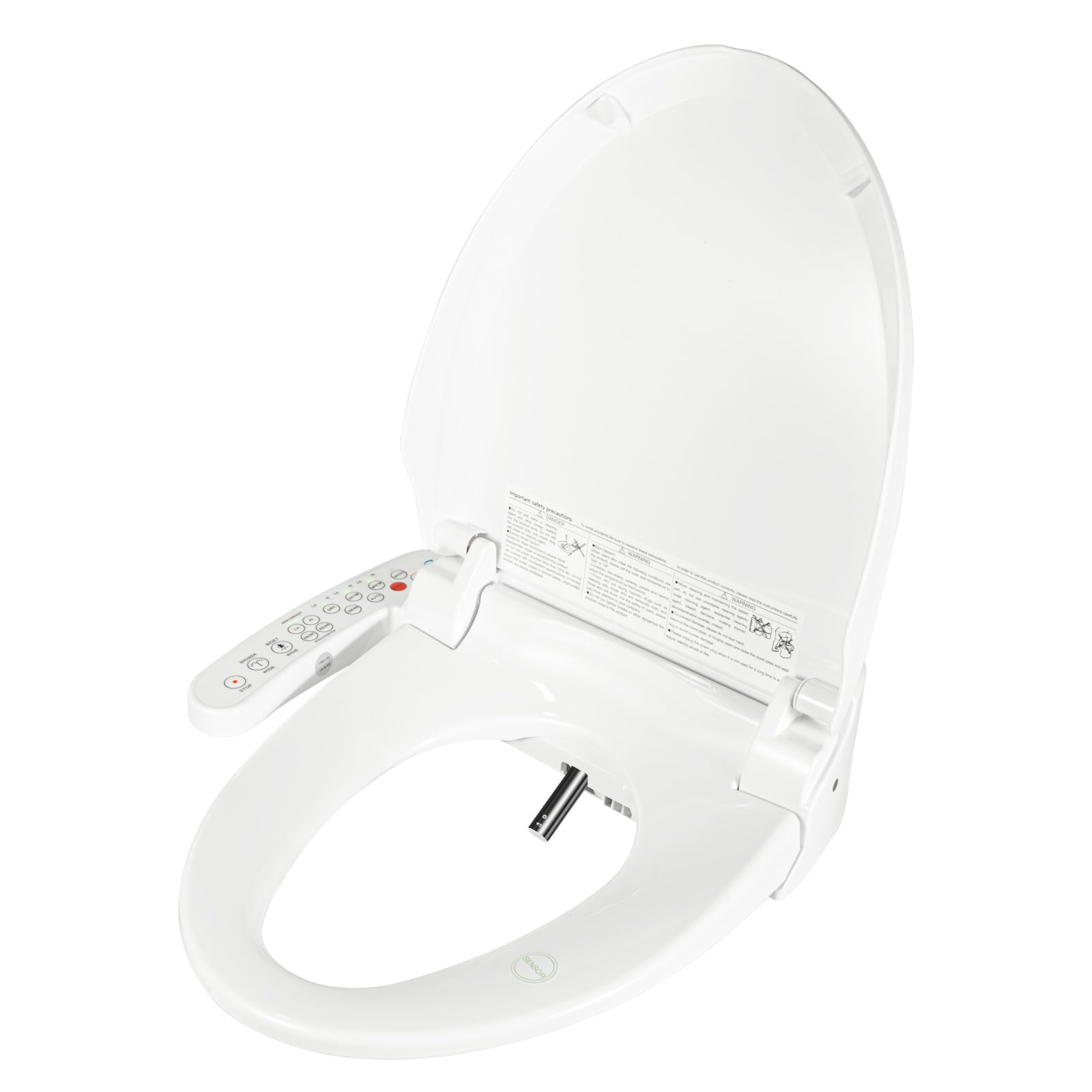 WC intelligente elettrico, toilette con dispositivo di pulizia deodorizzazione automatica temperatura regolabile massaggio intelligente per casa di cura hotel, bianco