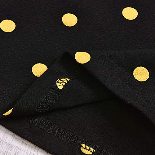 BOBORA Conjunto de roupas de bebê meninas, T-shirt sem mangas com bolinhas e saia por 1-6 anos