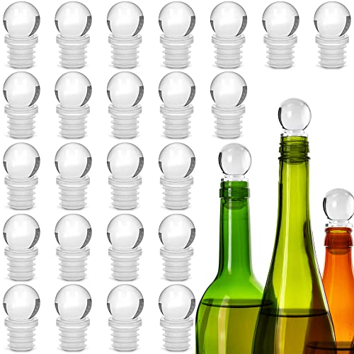 Wine Bottle Stoppers 24 Pack Wine Saver with Unbreakable Acrylic Wine Stopper for Decanter Beverages Champagne Liquors Oils Diffuser Bottles
