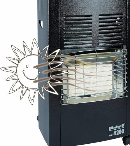 Einhell KGH 4200 Keramik Gasheizer (4200 Watt, inkl. Gasdruckregler), Schwarz