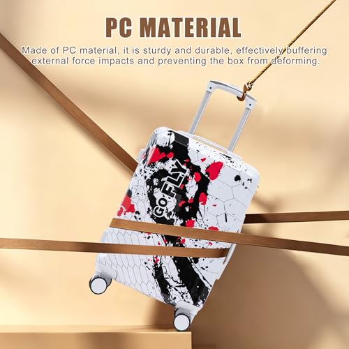 Image of Hardside Luggage Sets, Lightweight Stripes Suitcase with Spinner Wheels, Black-PC