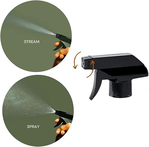 Miniatura 7 de Paquete de 4 botellas de agua recargables de plástico PET ámbar de 16 onzas con gatillo negro y bomba dispensadora de jabón, rociador vacío, niebla