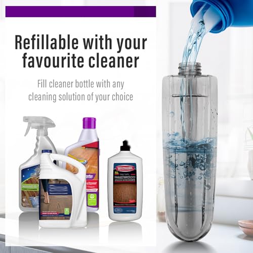 Image of Wet Spray Mop for Floor Cleaning with 14 oz Bottle & 3 Microfiber Pads | Refillable bottle, washable pads, dry /wet use for home or commercial cleaning on hardwood, laminate, wood & ceramic floors