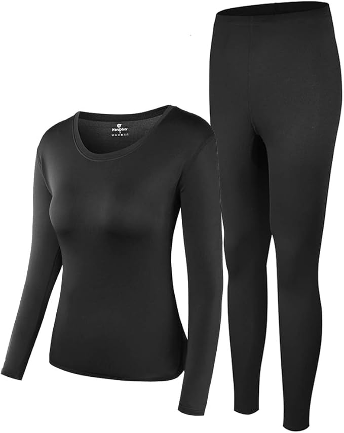 Thermal Underwear Women Ultra-Soft Long Johns Set Base Layer Skiing Winter Warm Top & Bottom