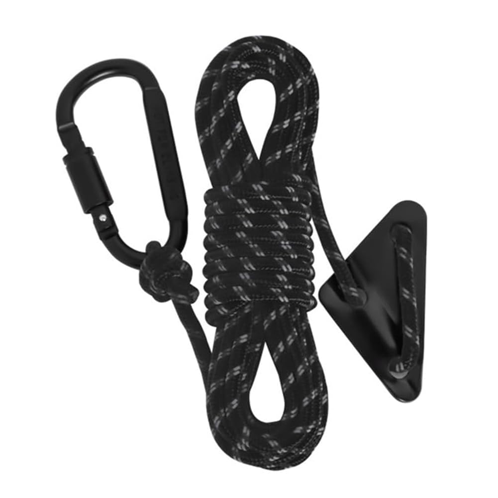 GAHGA 蓄光 テントロープブラック カラビナ付きガイロープ 期間限定値下げ】GAHGA 蓄光 テントロープブラック カラビナ付きガイロープ