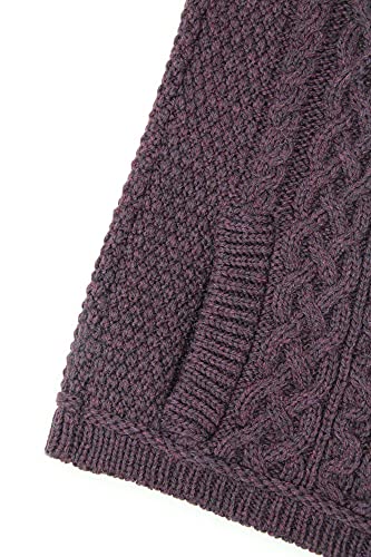 Image of Aran Crafts Irish Women's Cable Knit Side Zip Wool Jacket (Z4630)