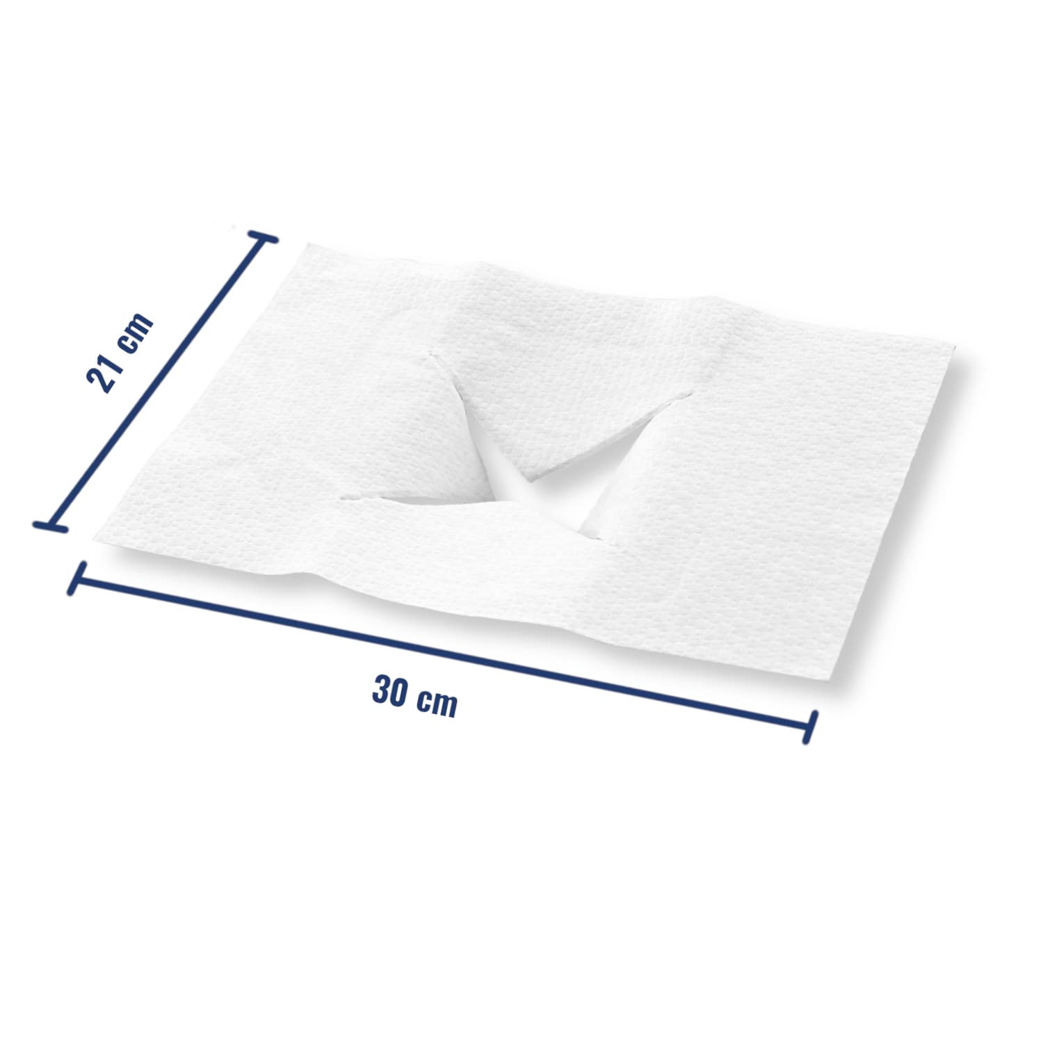 Nasenschlitztücher 30x21cm, 500 Stück - Gesichtsauflagen für Massageliege I Einweg Auflage aus Airlaid Papier als Unterlage zum Schutz der Kopfstütze