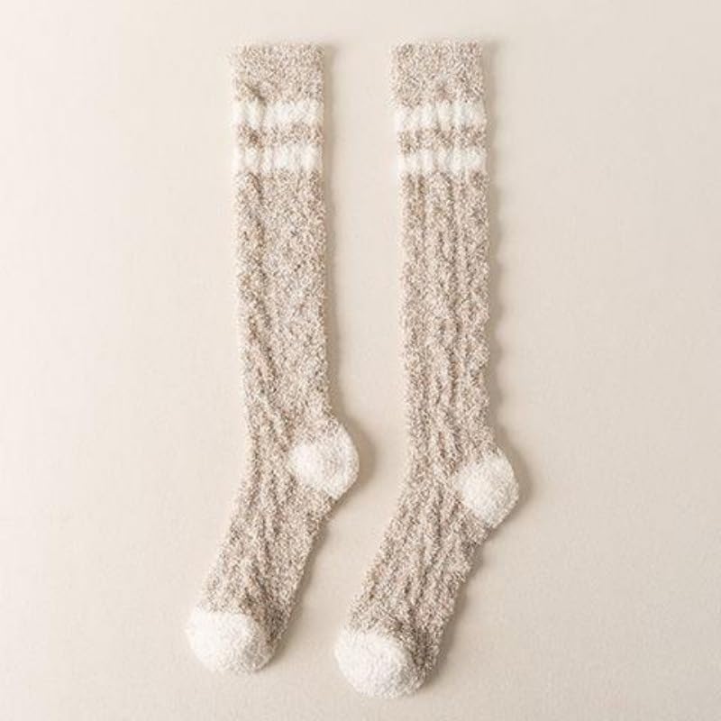 Coral fleece socks winter with added fleece and thickened floor socks, autumn and winter home stockings US Size 6-104
