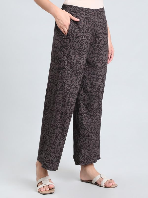 Image of GO COLORS Soft Viscose Printed Palazzo Full Length for Women| Breathable, Mid Rise