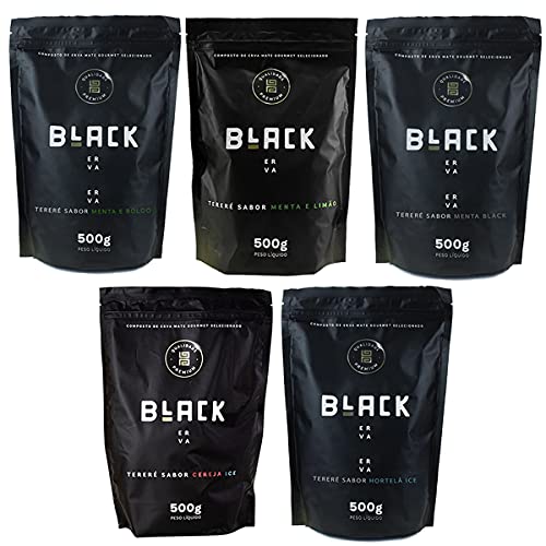 Kit 5x Erva Mate Tereré Black Erva 500g Sabores Menta E Ice