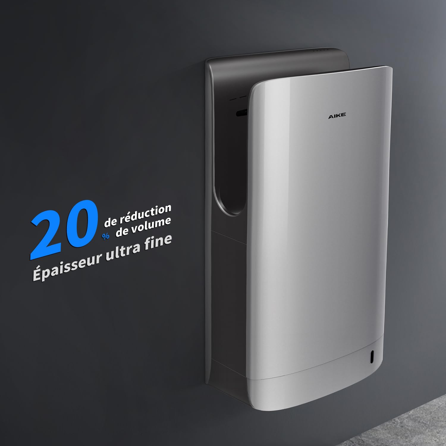 AIKE Swan Sèche-Mains Slim avec Filtre HEPA, Design Courbé Élégant et Esthétique Minimaliste pour Salles de Bain Modernes, 220V Modèle AK2065