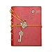 EvZ Journal Diary String Key Retro Vintage Classic Leather Bound Notebook, Red