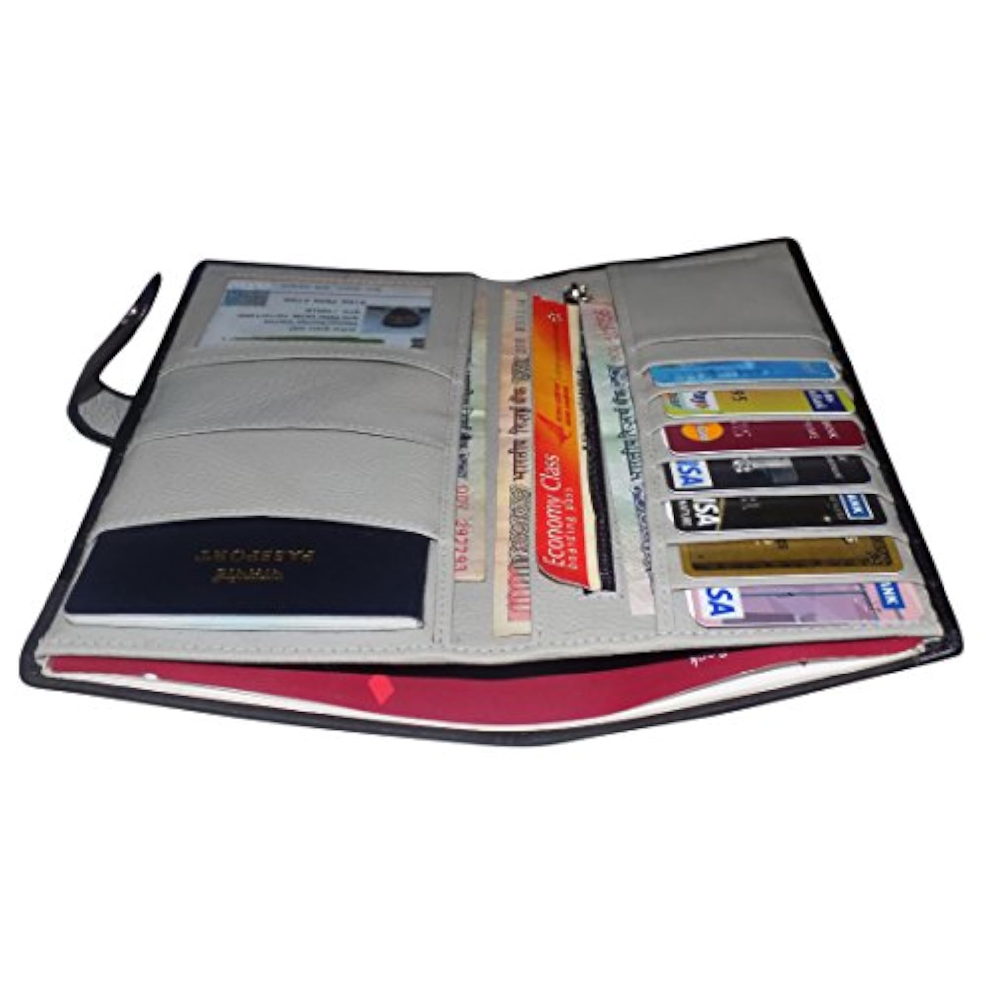 Style98 Leather Travel Passport Cum Long Wallet
