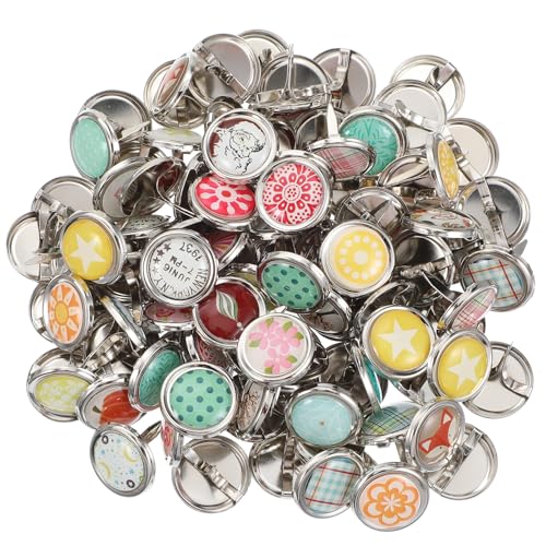 Mabor 100Pcs Brads Paper Fasteners for Crafts, 15mm Decorative Mixed Mini Small Round Head Brass Paper Fasteners with Split Pins for Scrapbooking DIY Crafts Script Projects