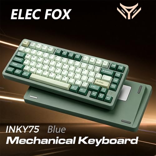 Image of MK INKY75 CNC Aluminum Mechanical Keyboard Triple-Mode Connectivity Gaming Keyboard, 75% Layout Mechanical Keyboard,with Superior Acoustics, Creamy Sounding, RGB /HMX /4000mAh(Green)