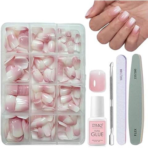 DMQ Ombre False Nails Kit with Glue Cover